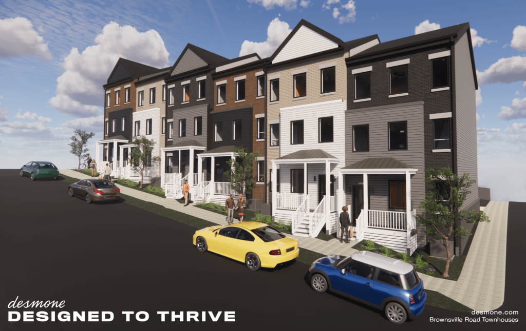 3D Render of Brownsville Road Town Homes Project
