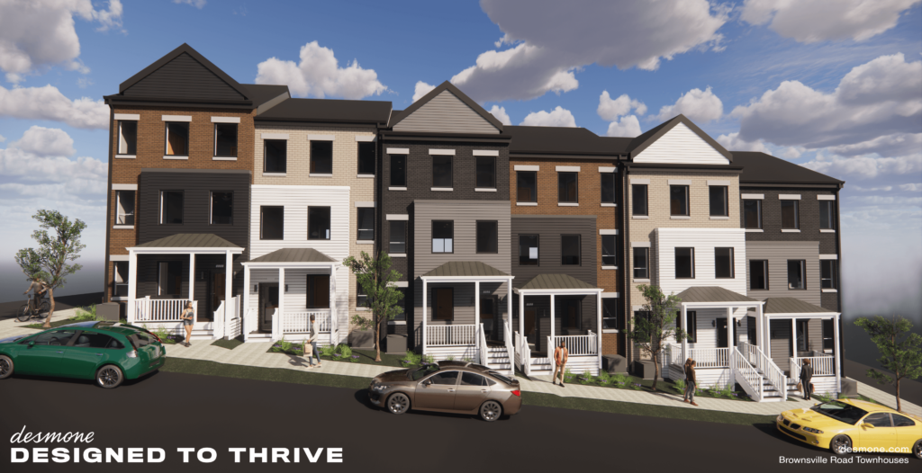 3D Render of Brownsville Road Town Homes Project